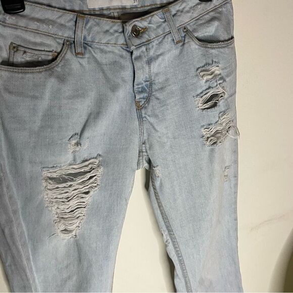 Revolve IRO Jeans Keazan Distressed Skinny Boyfriend Jeans  Light Wash- Size 27 - Picture 4 of 9